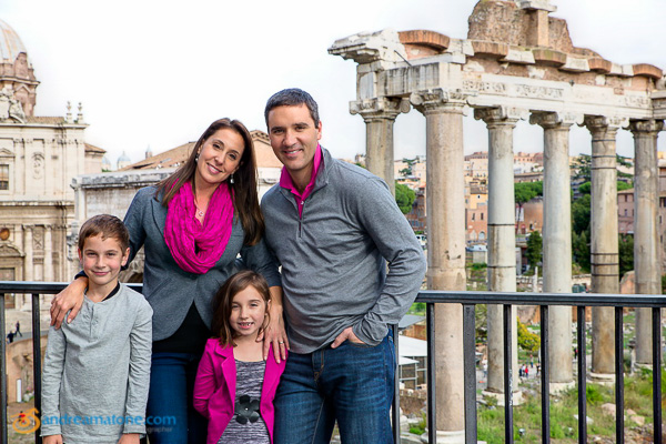 Family Photographer Rome Italy. Photo shoot at the Roman Forum.