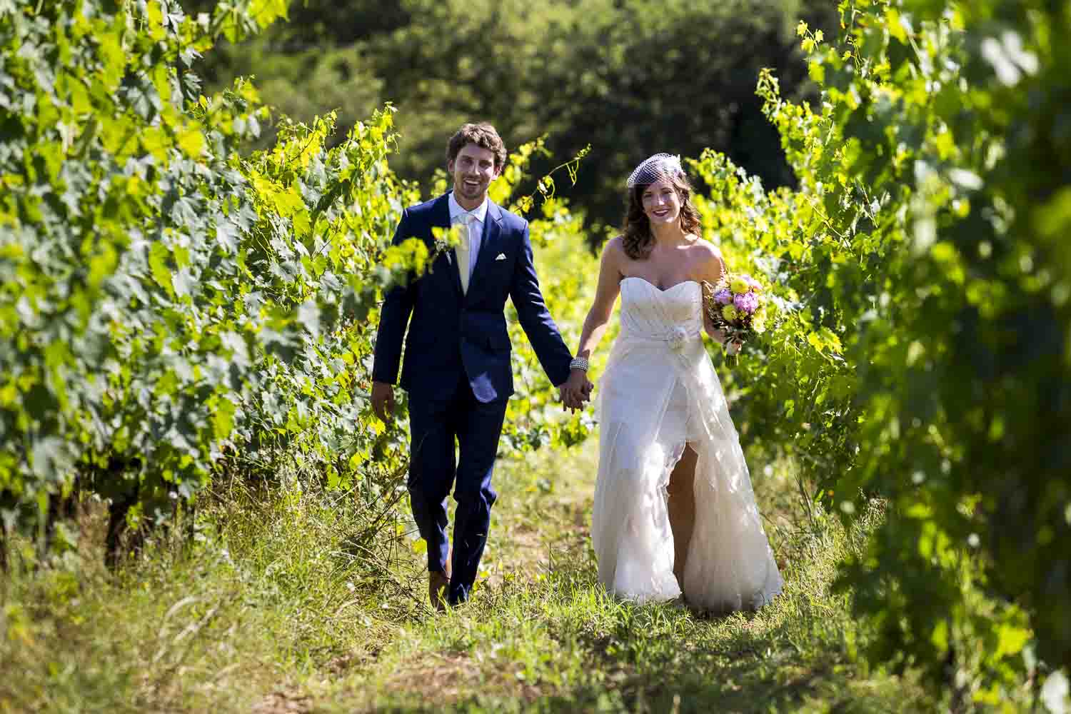 Wedding photography session in a vineyard in Tuscany Italy