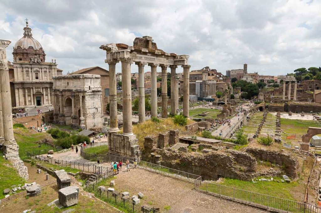 A view over the roman Forum from Piazza del Campidoglio