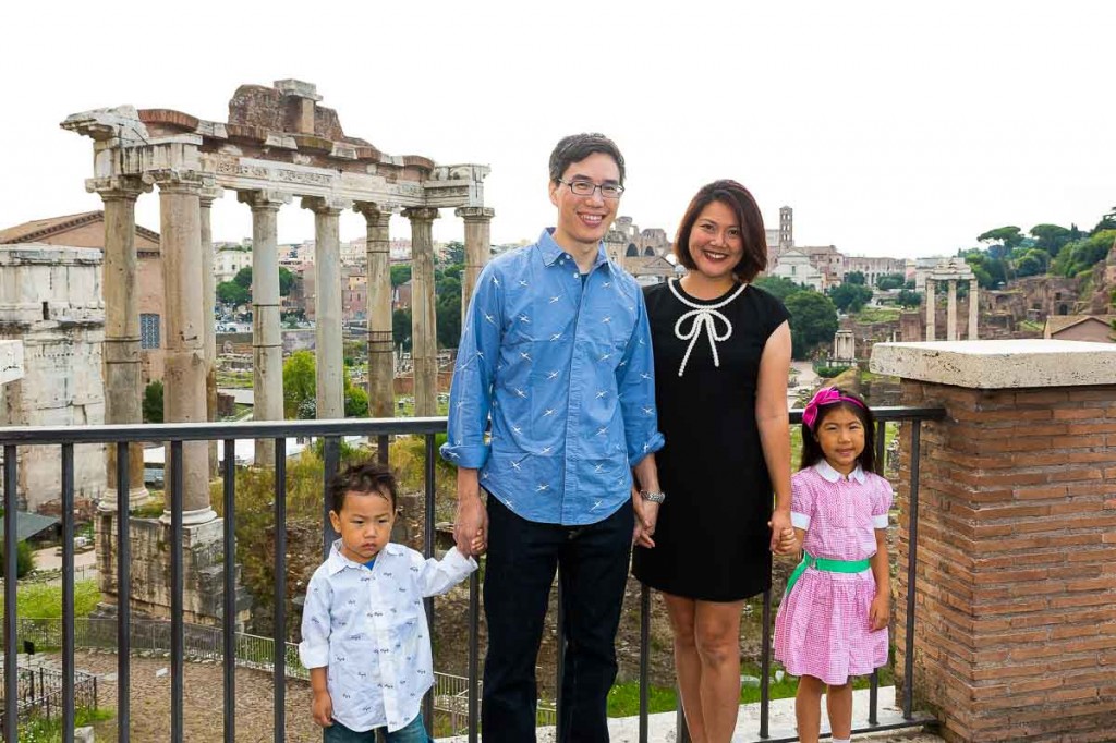 Family picture taken at the Roman Forum