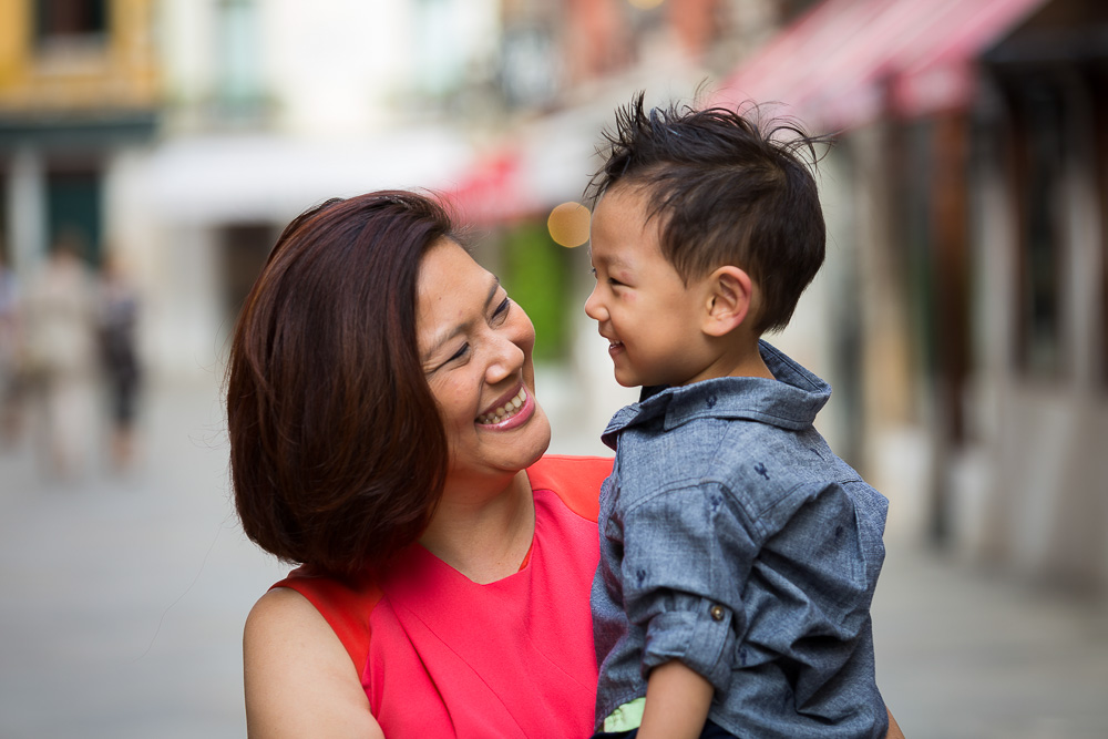 Mom and son close up portrait picture