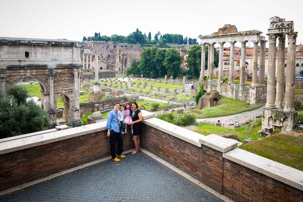 View over the forum from above. Family picture.