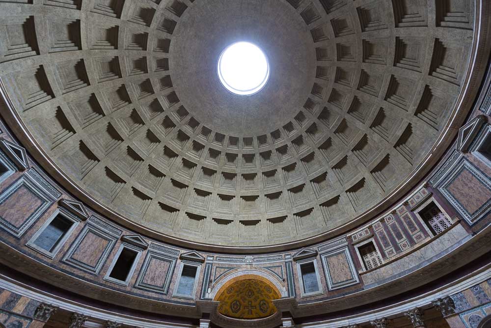 Pantheon rooftop view with the hole. 