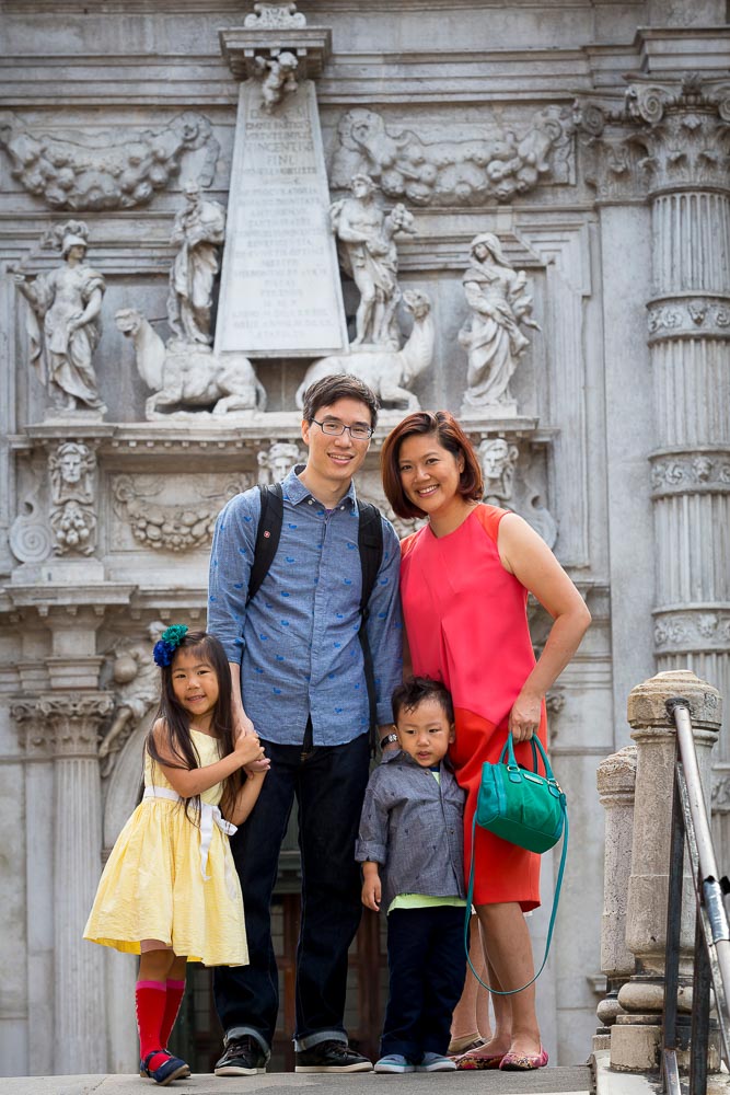 Posing in front of a Church in Venice