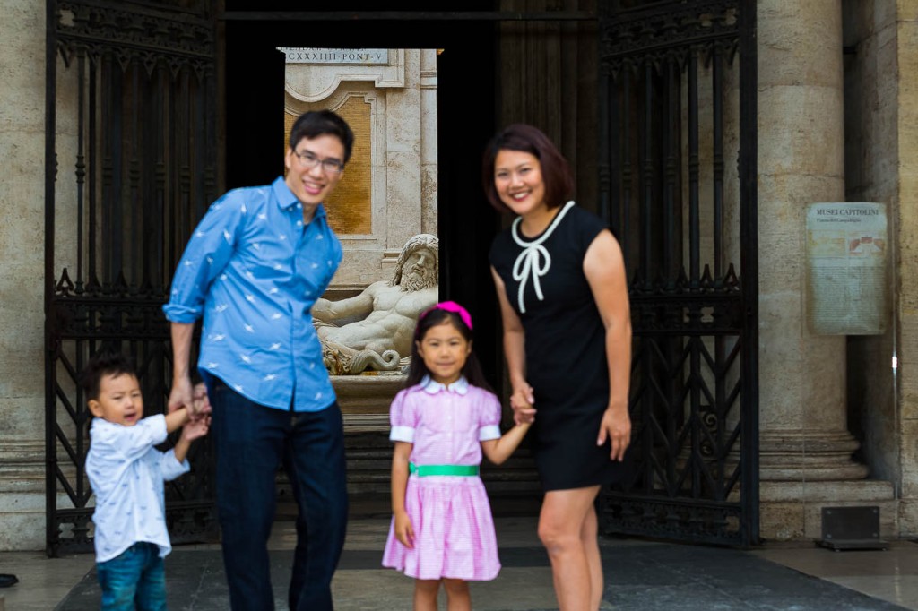 Family at Piazza del Campidoglio.