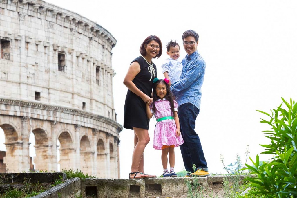 Family portrait at the Colosseum in Rome.