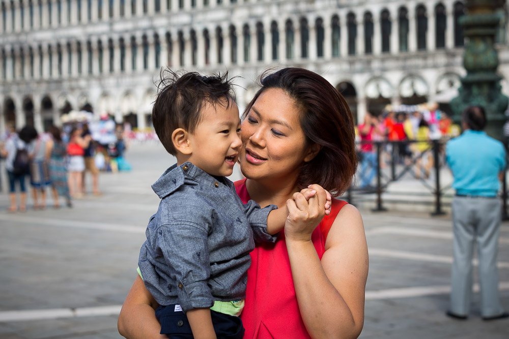 Mother and son picture in the main square