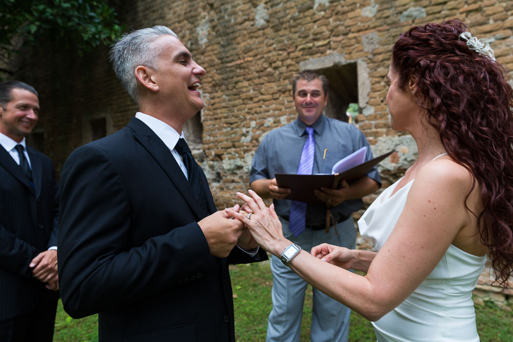 The getting married ritual of exchanging rings.