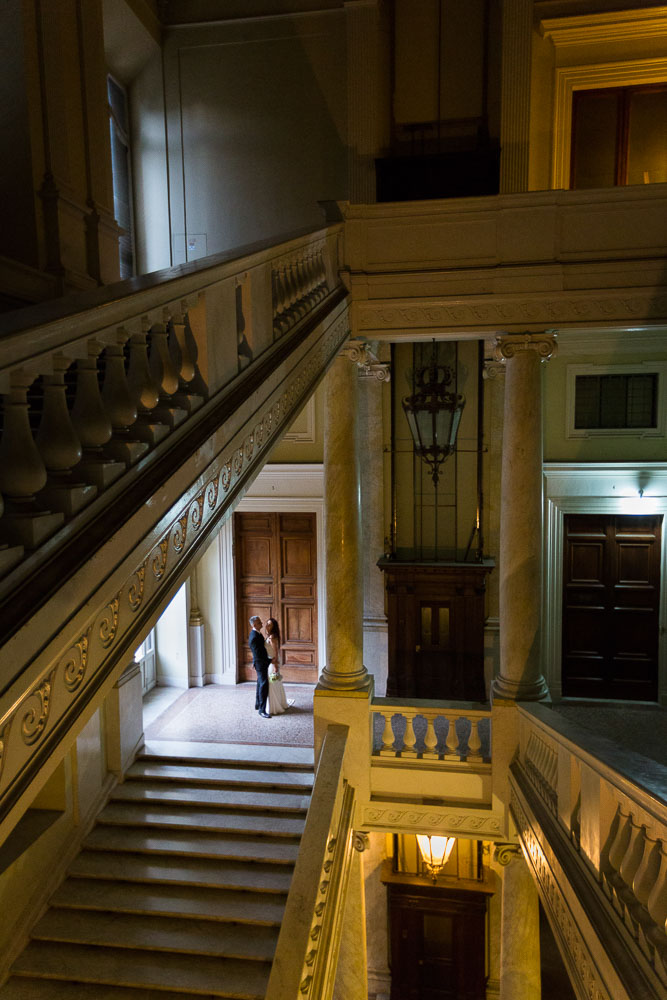 Interior shot of the just married couple. 