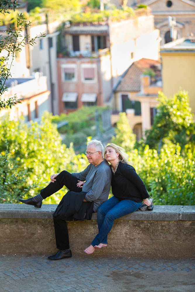 Close up photo with the rooftops in the background.