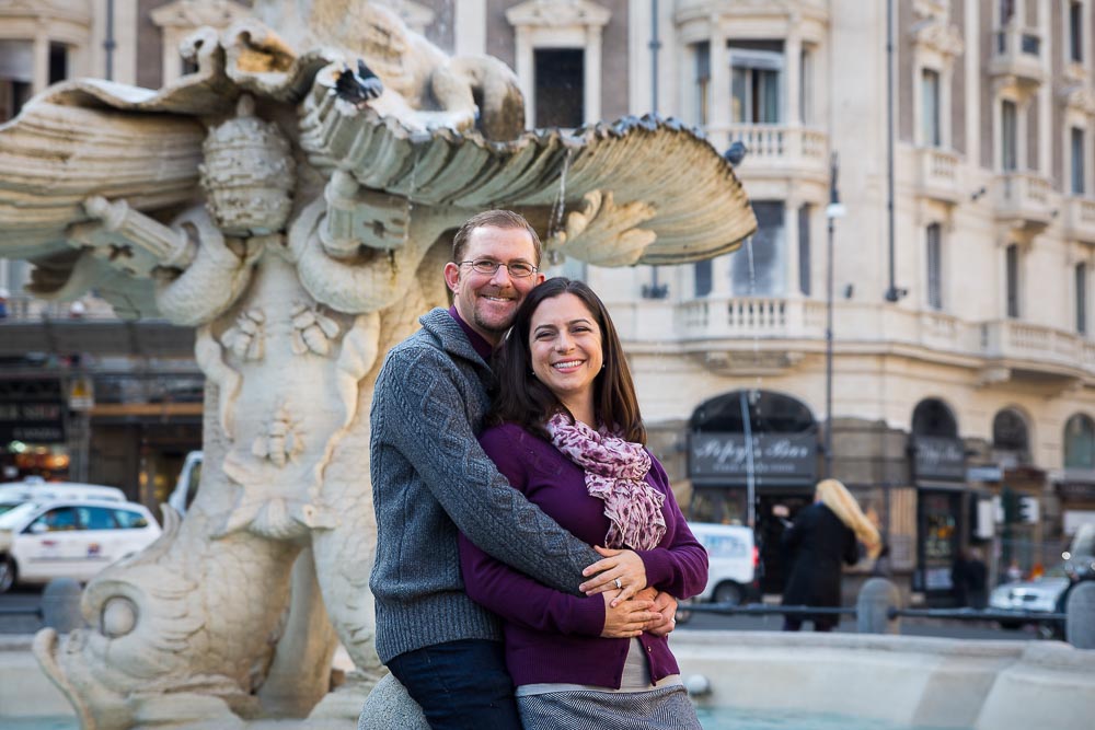 Close up view posing at Piazza Barberini