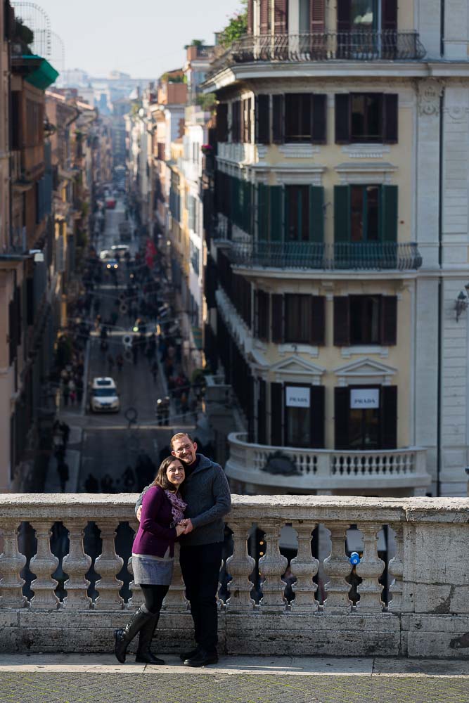 Via Condotti in far distance. Seen from Piazza di Spagna during a photography session.