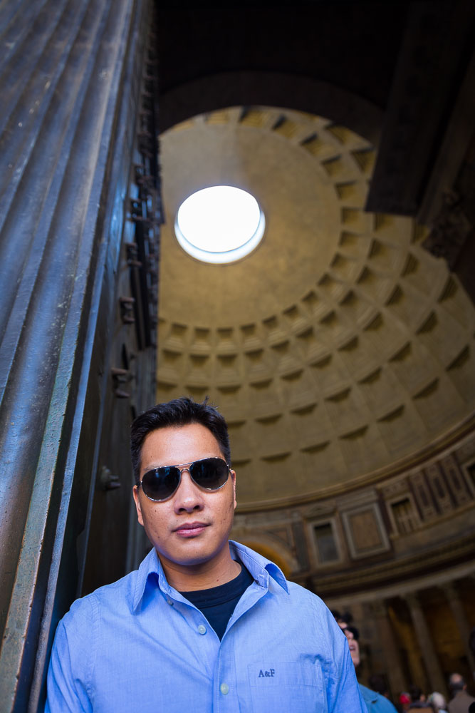 Picture portrait taken at the roman Pantheon