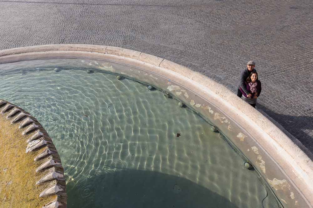 Artistic image of piazza del popolo from above. Vacation photographer Rome.