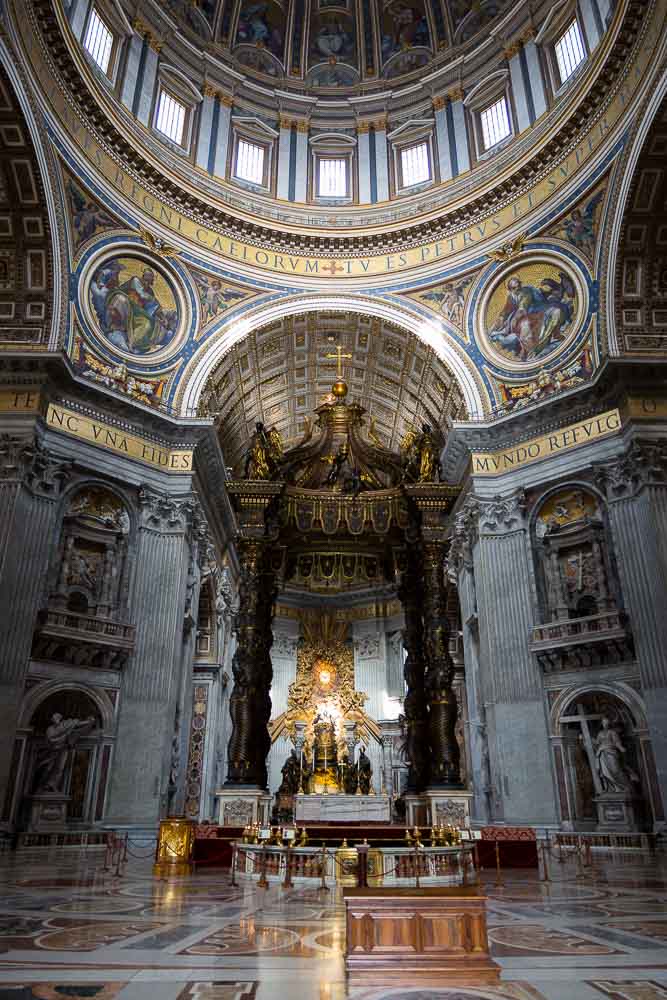 Inside Saint Peter's Basilica. Image taken during a church tour