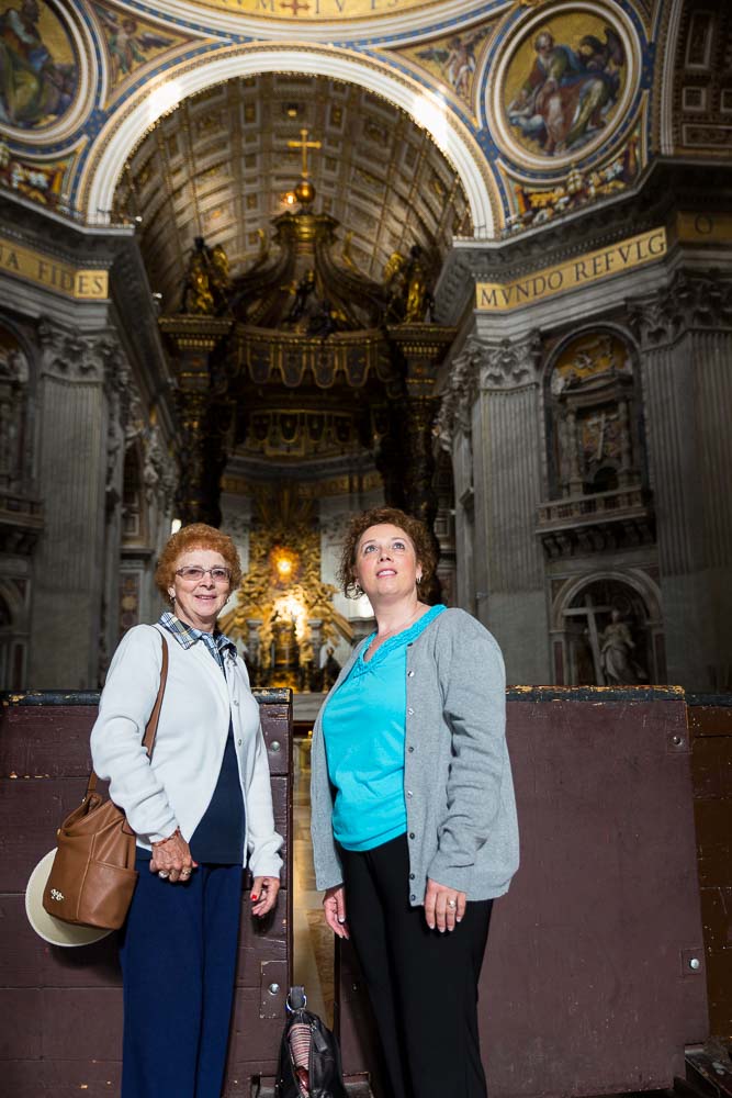 Vising inside Saint Perter's cathedral in Rome Italy