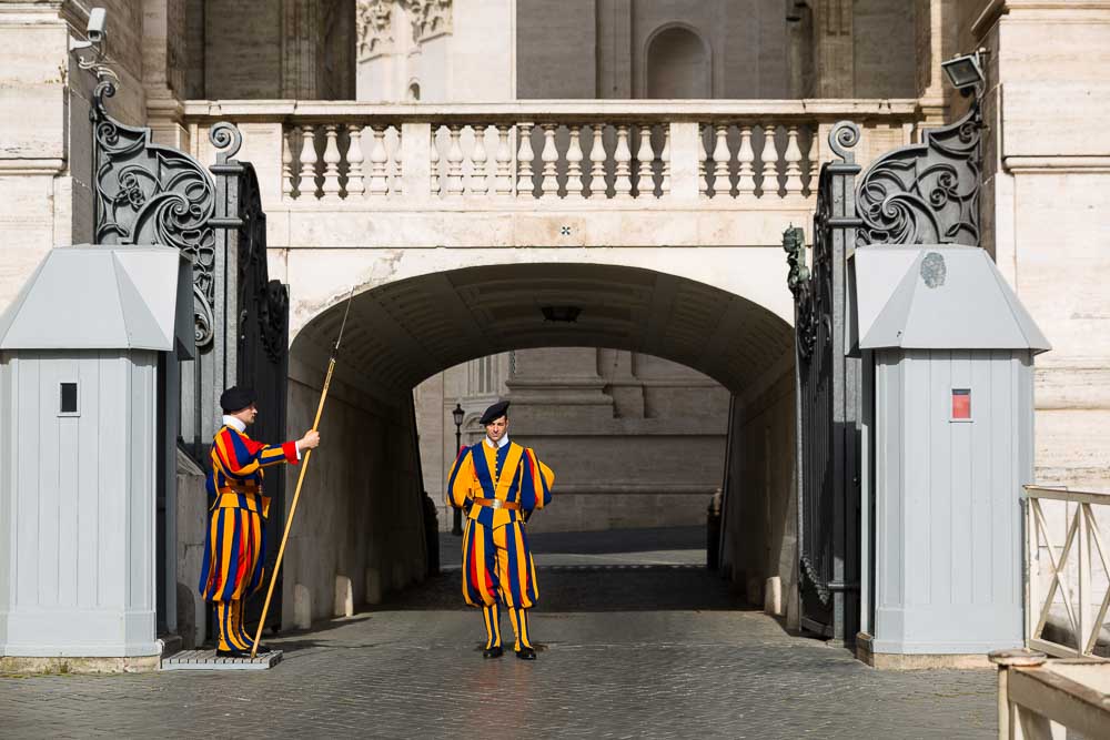 The Swiss guards in the Vatican