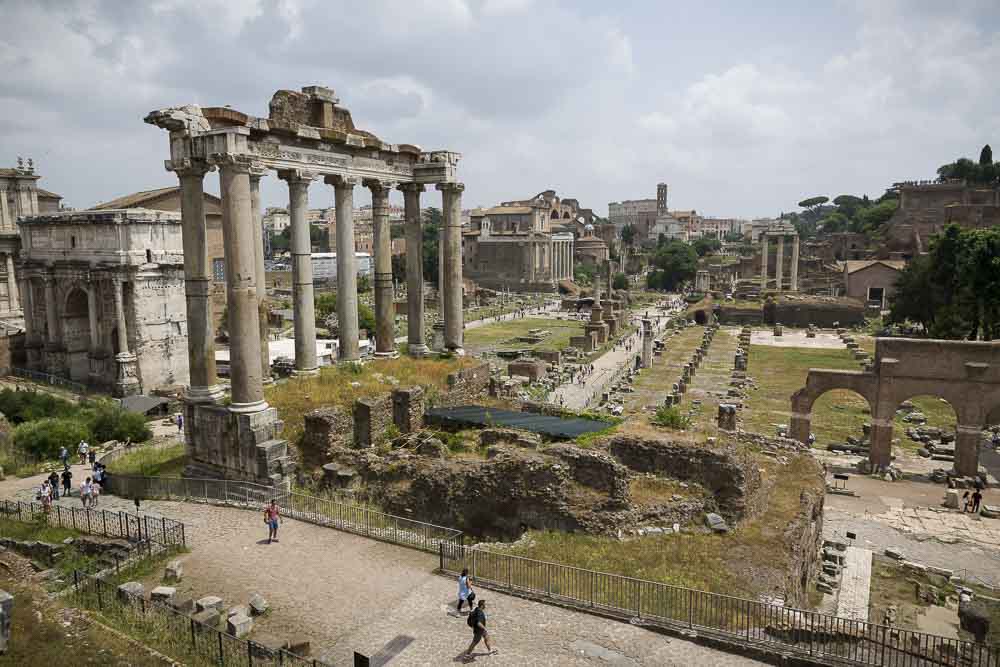 View of the Roman Forum from above. Photo tour excursions. 