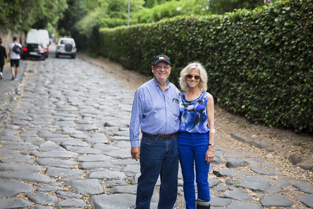 Standing on the old Appia roadway