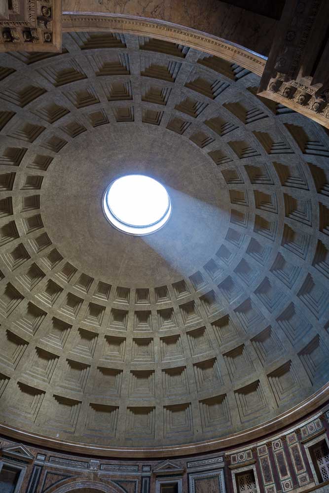 Pantheon hole light shining through