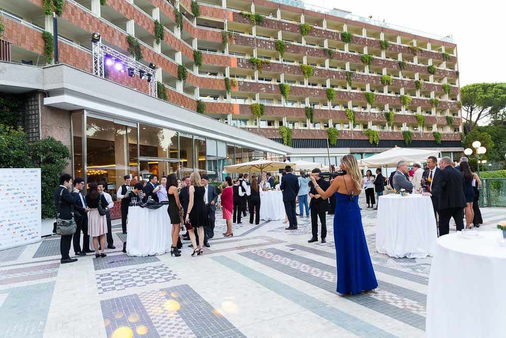 Hotel ground floor party with musicians