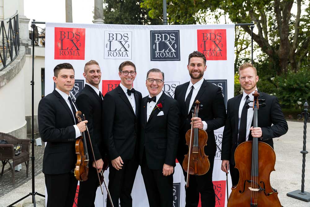 Group portrait of the band musicians violinists