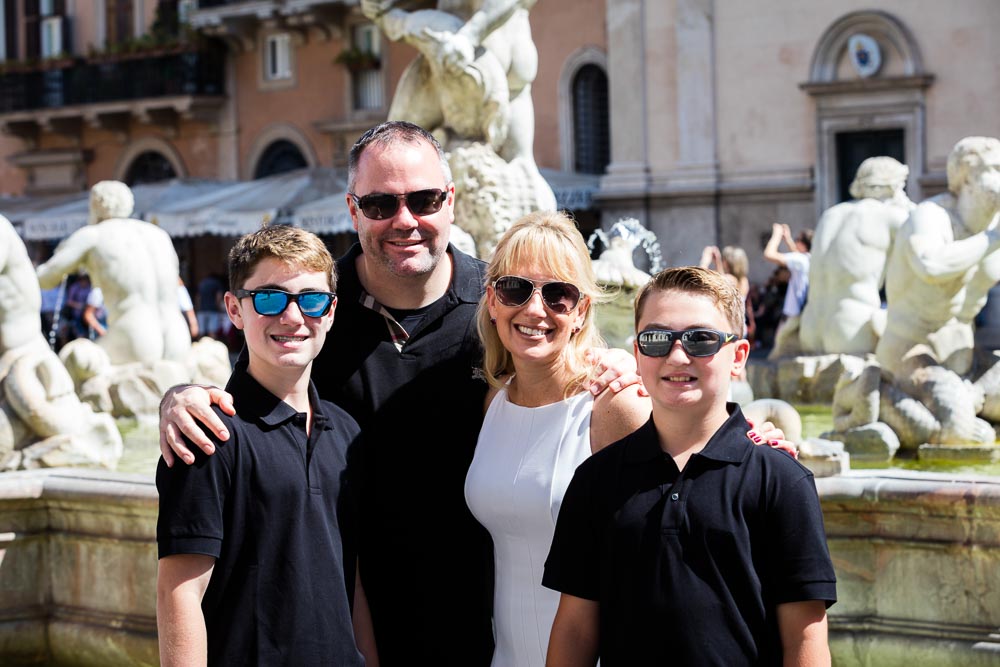 Family portrait picture taken in Piazza Navona