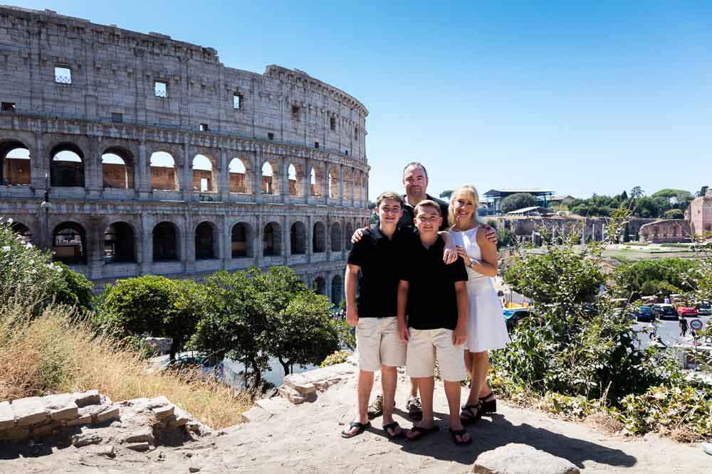 Family photos at the Colosseum in Rome Italy