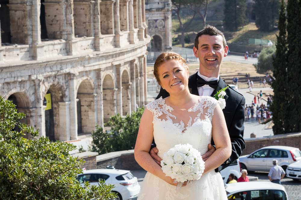 Portrait picture of the married couple at the Coliseum